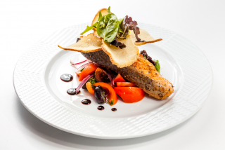 Salmon with tomato salsa