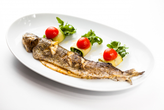 Trout fish with rucola
