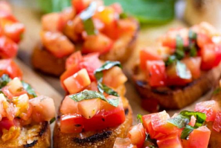 Bruschetta with roasted vegetables