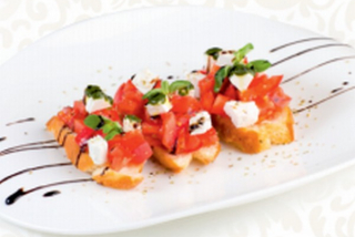 Bruschette with tomatoes and feta