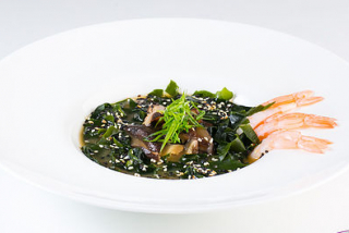 Miso soup with prawns