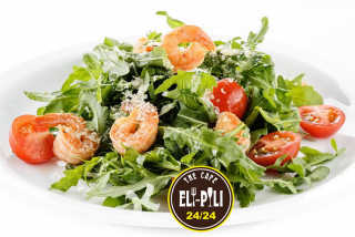 Arugula salad with shrimp